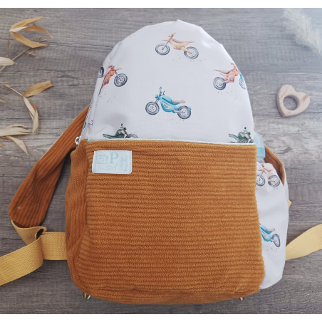 Sac à dos bébé brodé prénom - crèche, maternelle & sortie