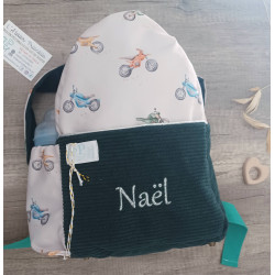 Sac à dos bébé brodé prénom - crèche, maternelle & sortie