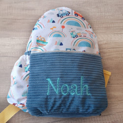 Sac à dos bébé brodé prénom - crèche, maternelle & sortie