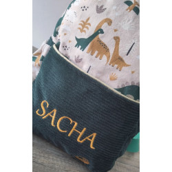 Sac à dos bébé brodé prénom - crèche, maternelle & sortie