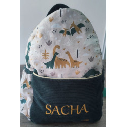 Sac à dos bébé brodé prénom - crèche, maternelle & sortie