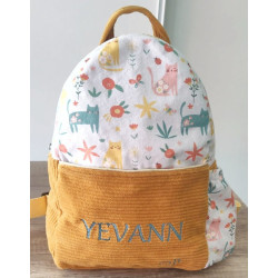 Sac à dos bébé brodé prénom - crèche, maternelle & sortie